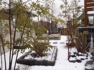 展示場　雪景色