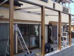 リクシル ガーデンルーム ココマ 施工中